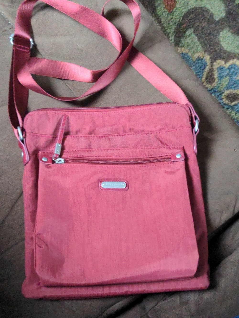 Baggallini Rose Crossbody Bag with Front Zip Pocket
